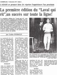 La première édition du LAVAL QUI RIT, un succès sur toute la ligne