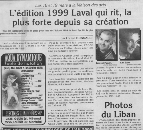 L&#039;édition 1999 de Laval qui rit, la plus forte depuis sa création